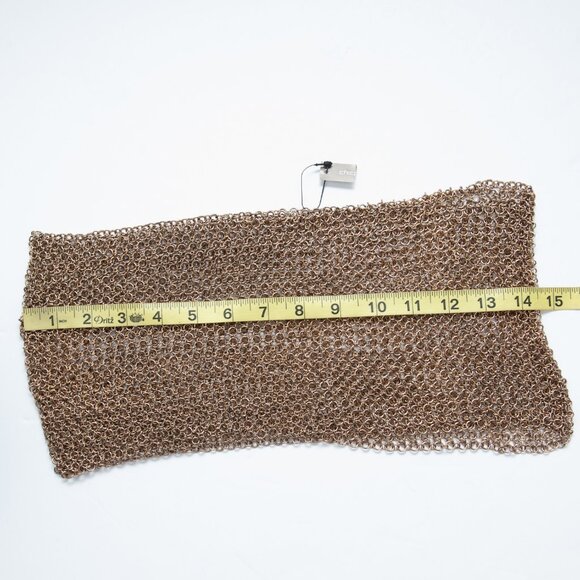 Chico's Ambrosia Necklace Chainmail Bib Metal Scarf Gold New - Picture 6 of 7